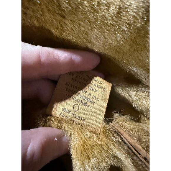 UGG- Shearling Hooded Coat - Tan - Size L W - Picture 3 of 8